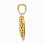 14K Two-tone Polished Diamond-cut Reversible Heart Pendant - Product Photo