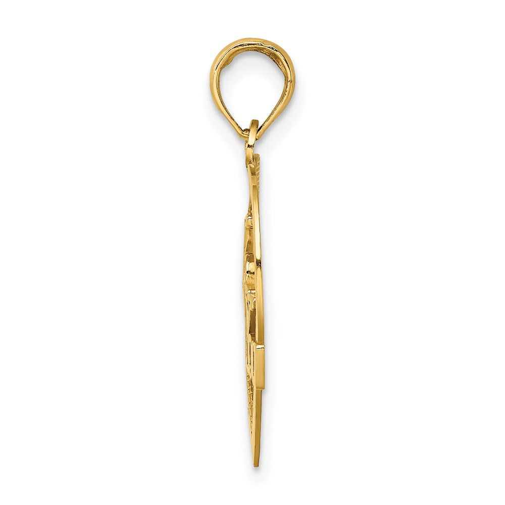 14k I HEART YOU in Heart Frame Charm - Product Photo