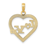 14k I HEART YOU in Heart Frame Charm - Product Photo