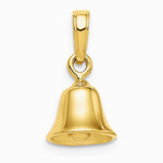 10K / 14K Yellow Gold 3-D Moveable Bell Pendant - Product Photo