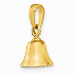 10K / 14K Yellow Gold 3-D Moveable Bell Pendant - Product Photo
