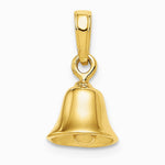 10K / 14K Yellow Gold 3-D Moveable Bell Pendant - Product Photo