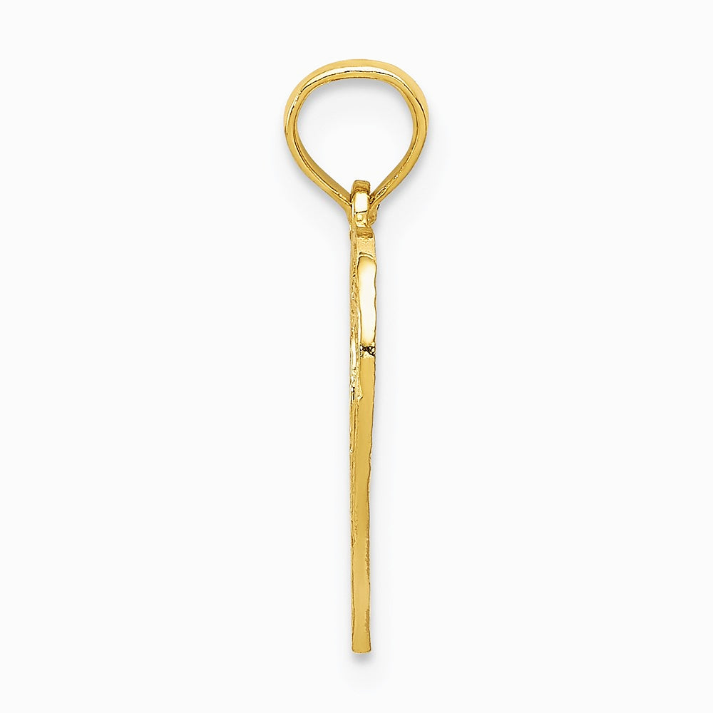 10K / 14K Yellow Gold 30 in Heart Cut-out Pendant - Product Photo