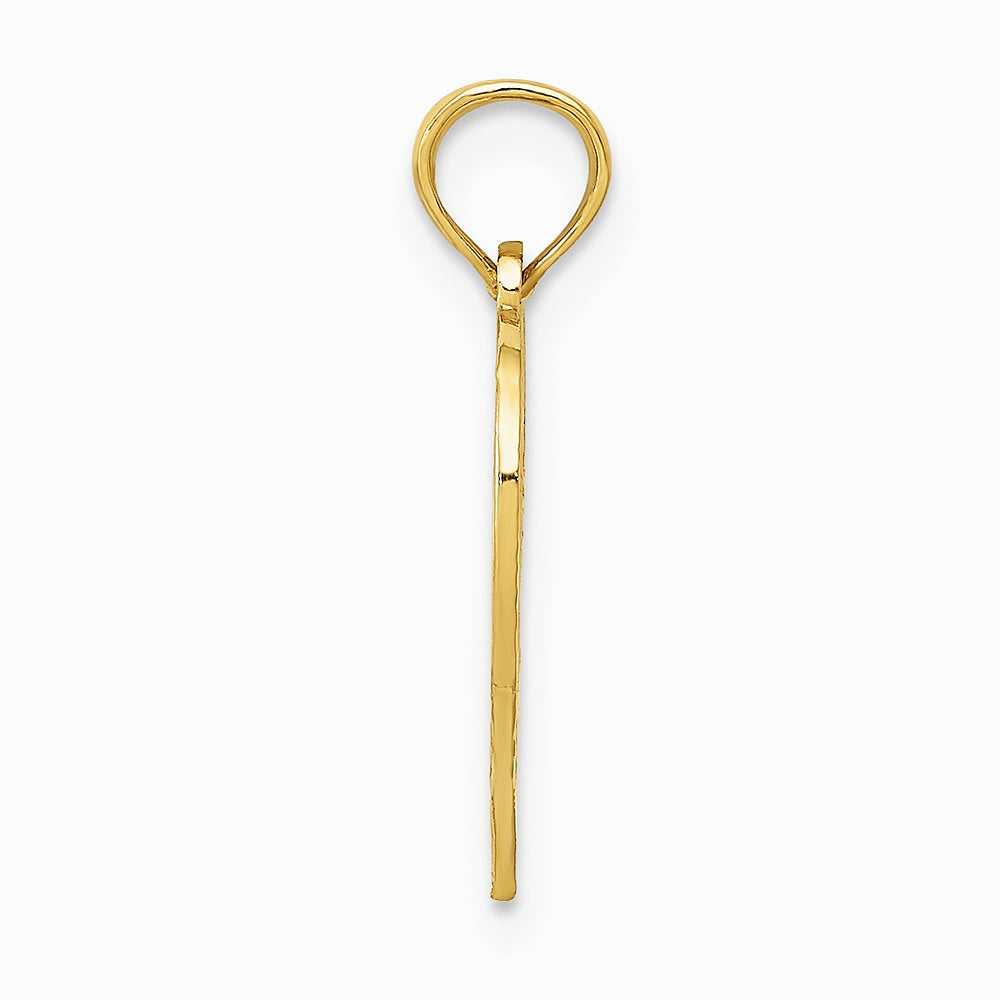 10K / 14K Yellow Gold 50 in Heart Cut-out Pendant - Product Photo