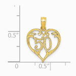 10K / 14K Yellow Gold 50 in Heart Cut-out Pendant - Product Photo