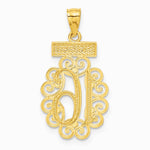 14K Yellow & Rhodium with Rhodium Filigree SWEET 16 Pendant - Product Photo