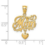 14k MOM w/ Dangling Heart Charm - Product Photo