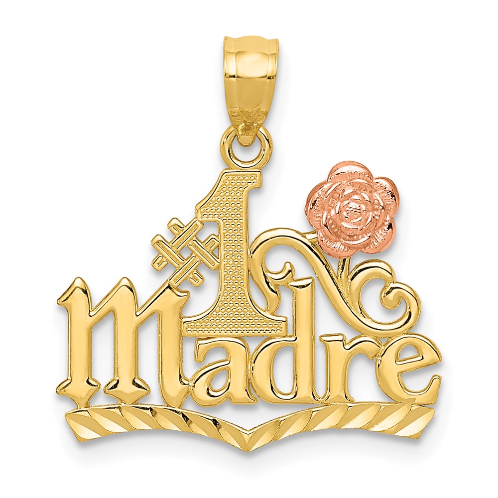 14K Two-tone Yellow and Rose Gold #1 MADRE Pendant