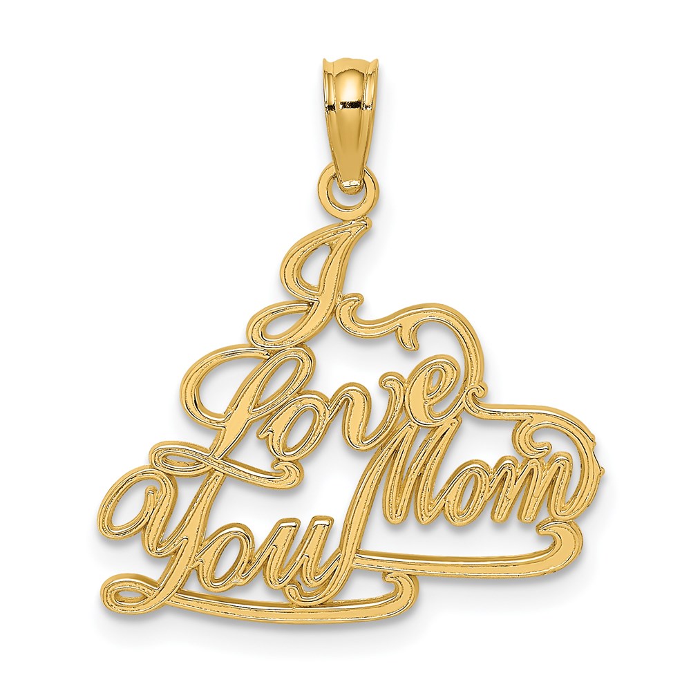 14K Yellow Gold I LOVE YOU MOM Charm - Product Photo