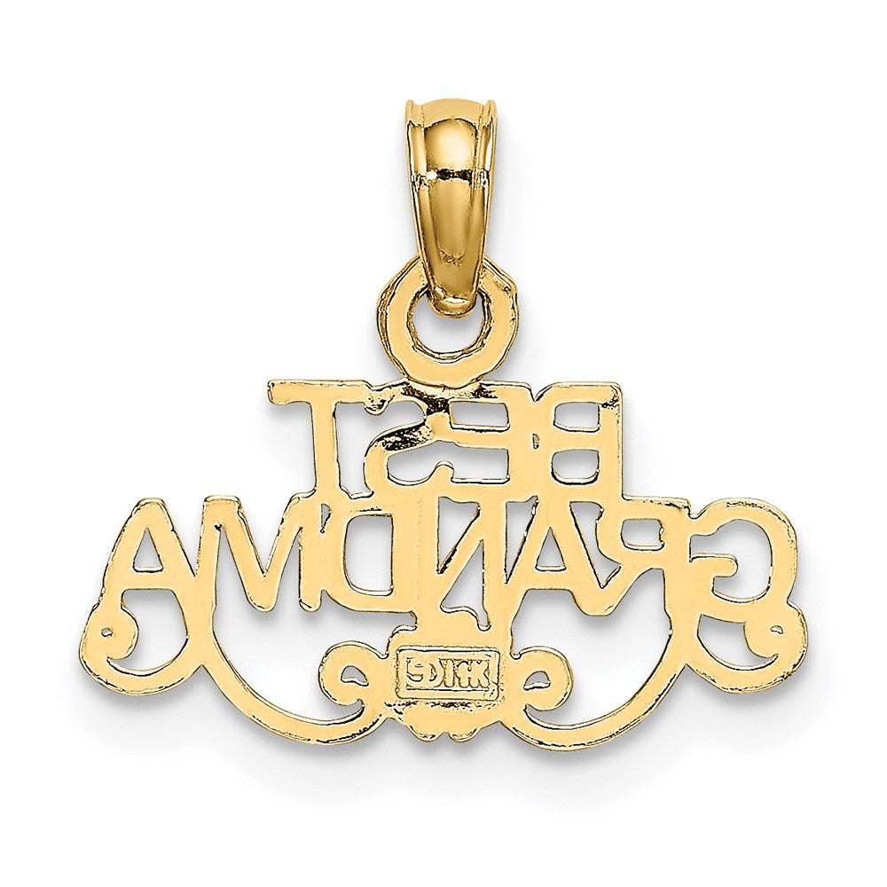 14k BEST GRANDMA with Flower Charm - Product Photo