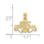 14k BEST GRANDMA with Flower Charm - Product Photo