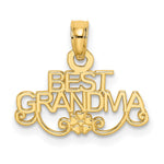 14k BEST GRANDMA with Flower Charm - Product Photo