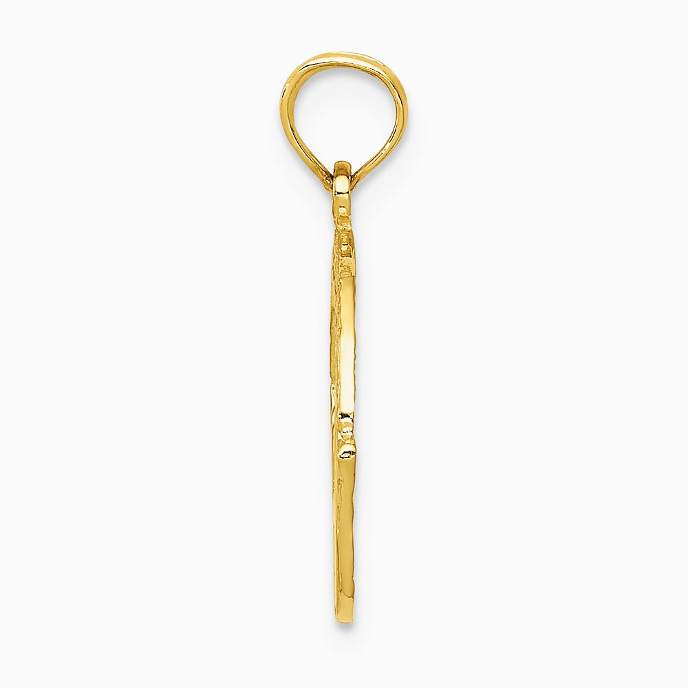 10K / 14K Yellow Gold Claddagh Charm - Product Photo