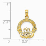 10K / 14K Yellow Gold Claddagh Charm - Product Photo