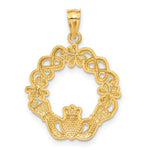 14k Rhodium Claddagh Pendant - Product Photo