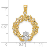 14k Rhodium Claddagh Pendant - Product Photo