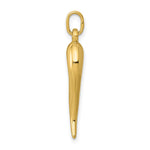 14K Yellow Gold 3D Italian Horn Charm - Product Photo