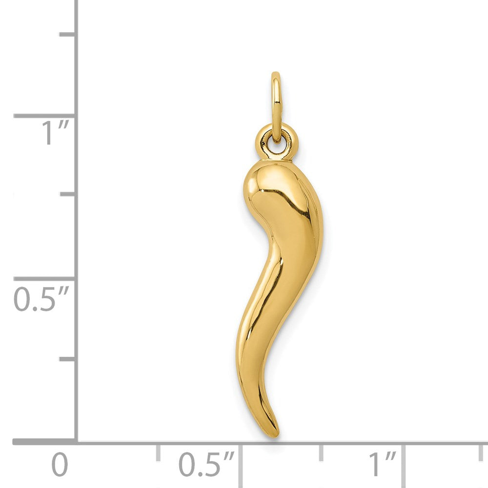 14k 3D Italian Horn Charm - Product Photo