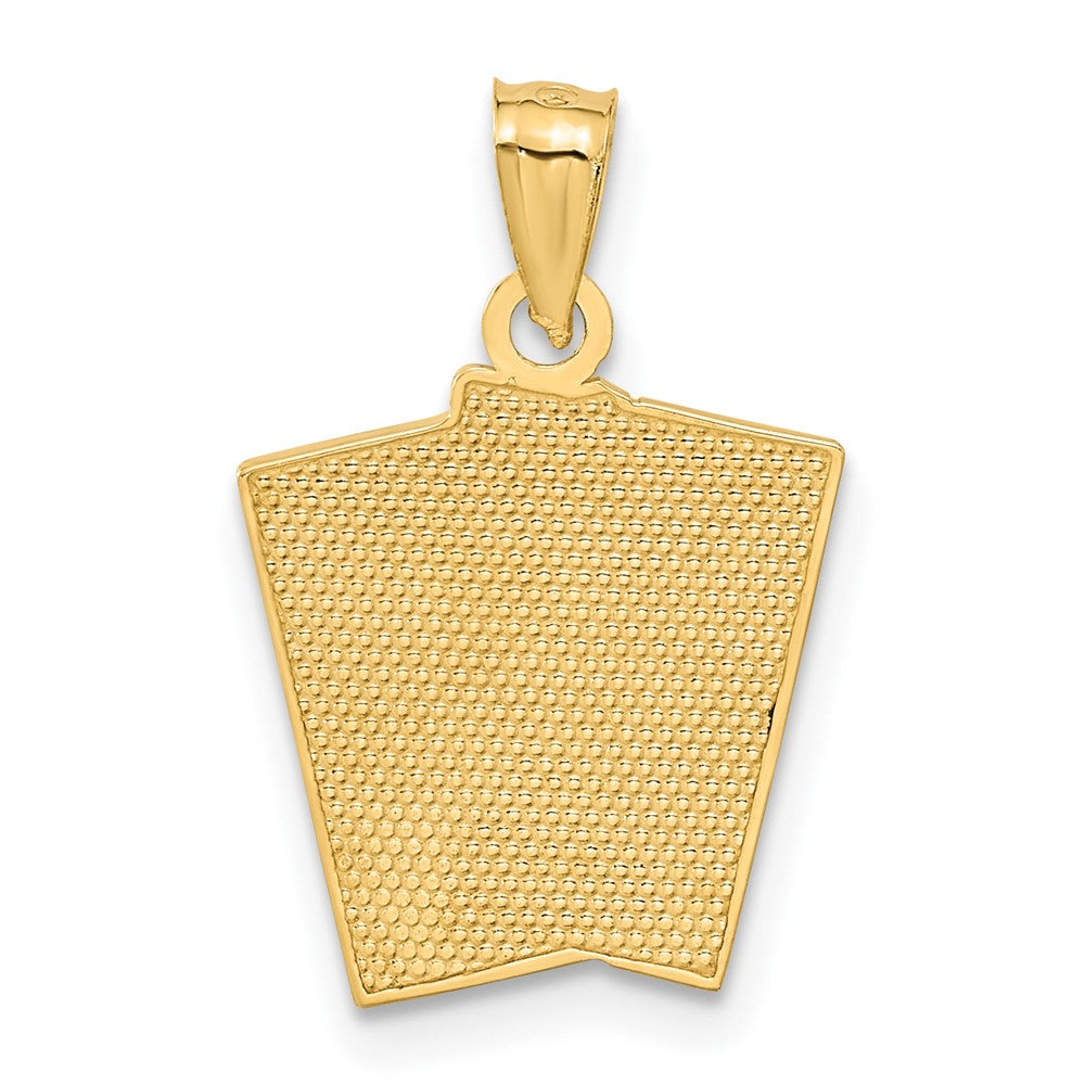 14k Ace of Hearts and Ace of Spades ALL IN! Cards Pendant - Product Photo