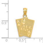 14k Ace of Hearts and Ace of Spades ALL IN! Cards Pendant - Product Photo