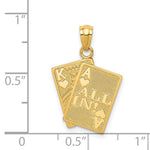 14k Ace of Hearts and King of Hearts ALL IN! Cards Pendant - Product Photo
