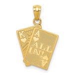 14k Ace of Hearts and King of Hearts ALL IN! Cards Pendant - Product Photo