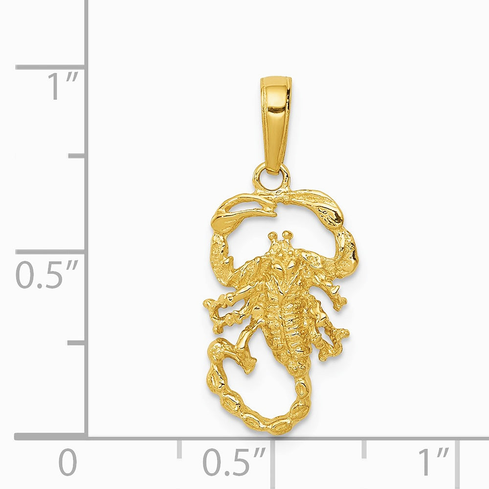 10K / 14K Yellow Gold Scorpion Charm - Product Photo