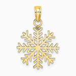 10K / 14K Yellow Gold Snowflake Pendant - Product Photo