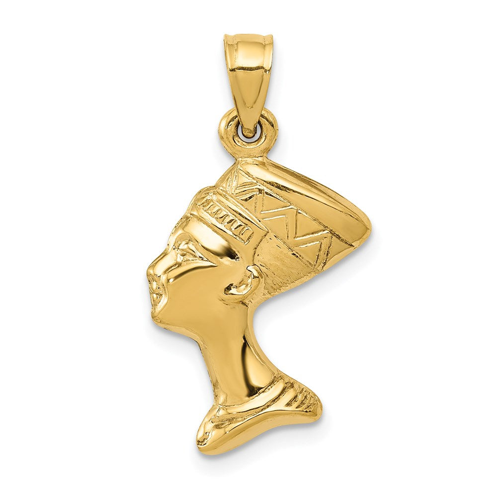 10K / 14K Yellow Gold 3-D Nefertiti Pendant - Product Photo