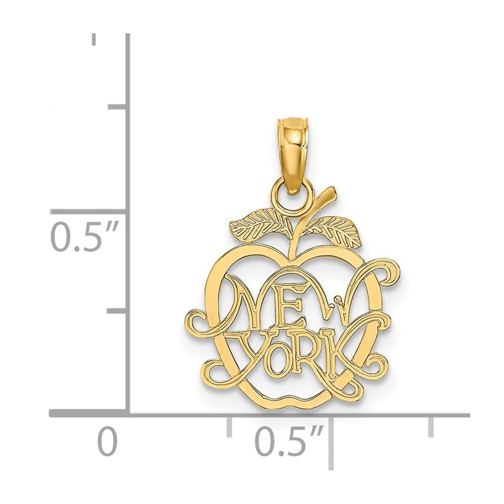 14k NEW YORK in Apple Cut-out Charm - Product Photo