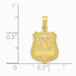 10K / 14K Yellow Gold Police Badge Pendant - Product Photo