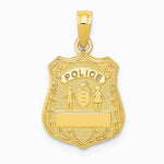 10K / 14K Yellow Gold Police Badge Pendant - Product Photo