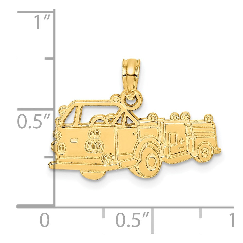 14k Fire Truck Charm - Product Photo