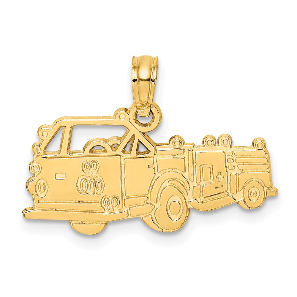 14k Fire Truck Charm - Product Photo