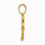10K / 14K Yellow Gold 3-D Moveable Scissors Pendant - Product Photo
