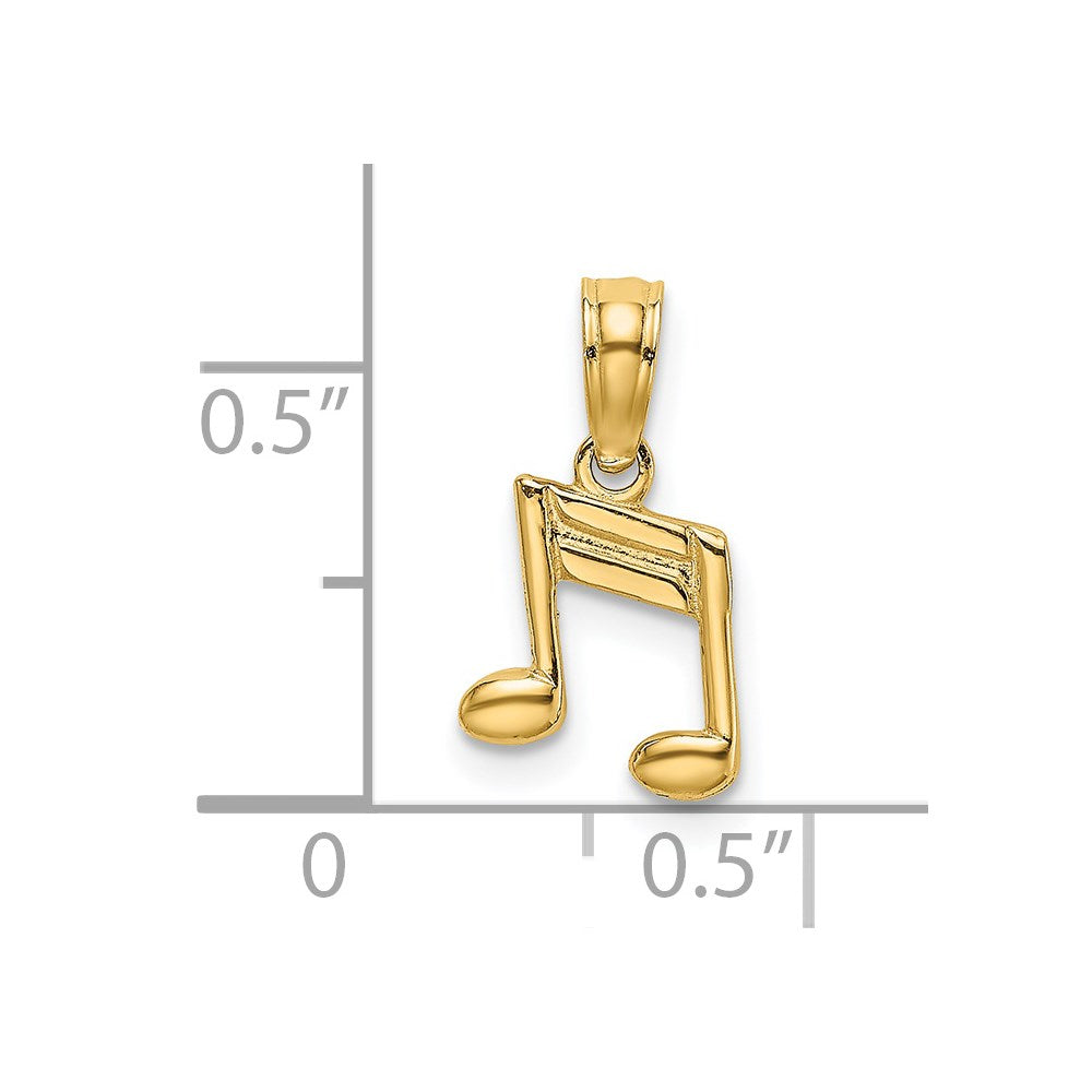 14k Double Notes Charm - Product Photo
