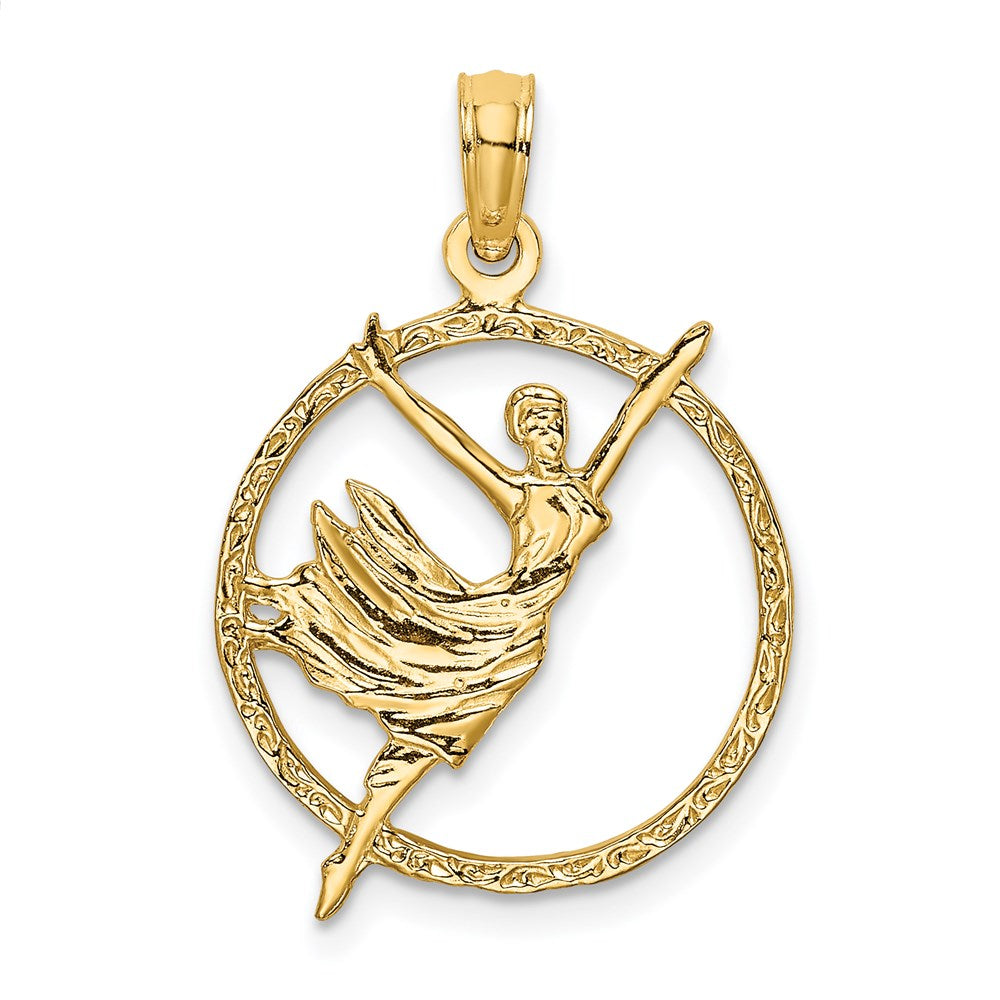 14k Dancer in Circle Frame Charm - Product Photo