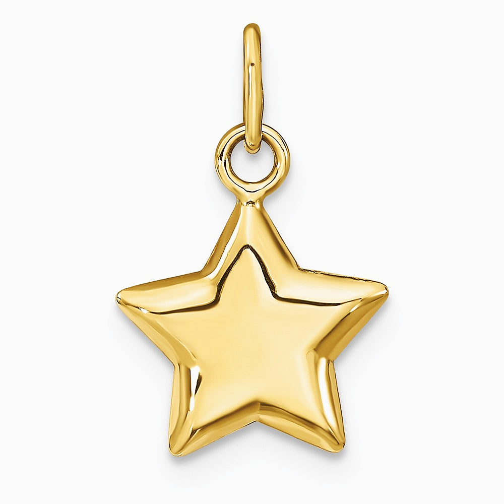 14K Yellow Gold 3-D Puffed Star Charm - Product Photo
