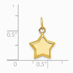 14K Yellow Gold 3-D Puffed Star Charm - Product Photo