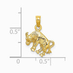 10K / 14K Yellow Gold 3-D Taurus Zodiac Pendant - Product Photo