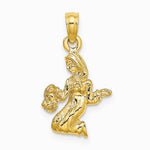 10K / 14K Yellow Gold 3-D Virgo Zodiac Pendant - Product Photo