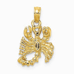 10K / 14K Yellow Gold 3-D Scorpio Zodiac Pendant - Product Photo