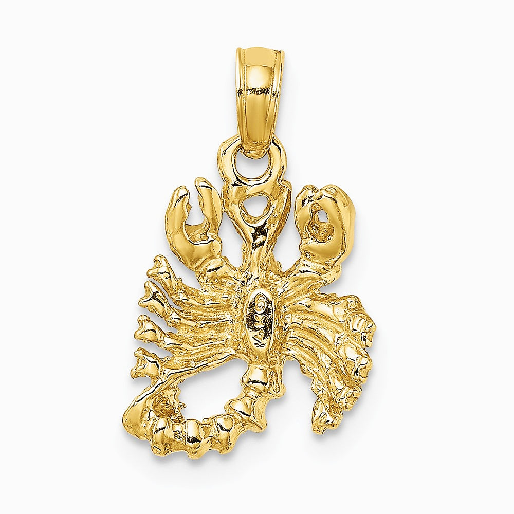 10K / 14K Yellow Gold 3-D Scorpio Zodiac Pendant - Product Photo