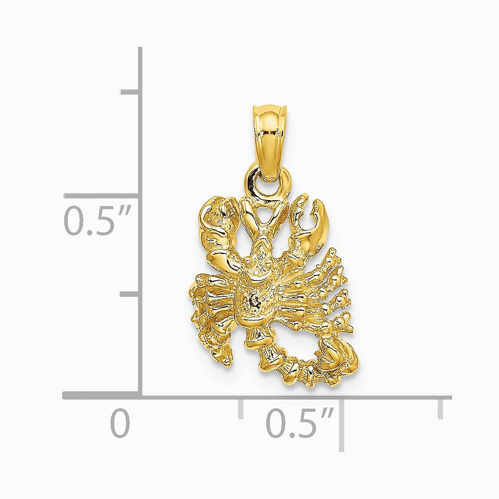 10K / 14K Yellow Gold 3-D Scorpio Zodiac Pendant - Product Photo