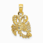 10K / 14K Yellow Gold 3-D Scorpio Zodiac Pendant - Product Photo