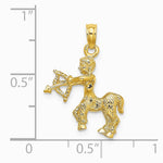 10K / 14K Yellow Gold 3-D Sagittarius Zodiac Pendant - Product Photo