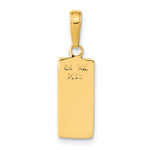 14k 3D Gold Bar Pendant - Product Photo