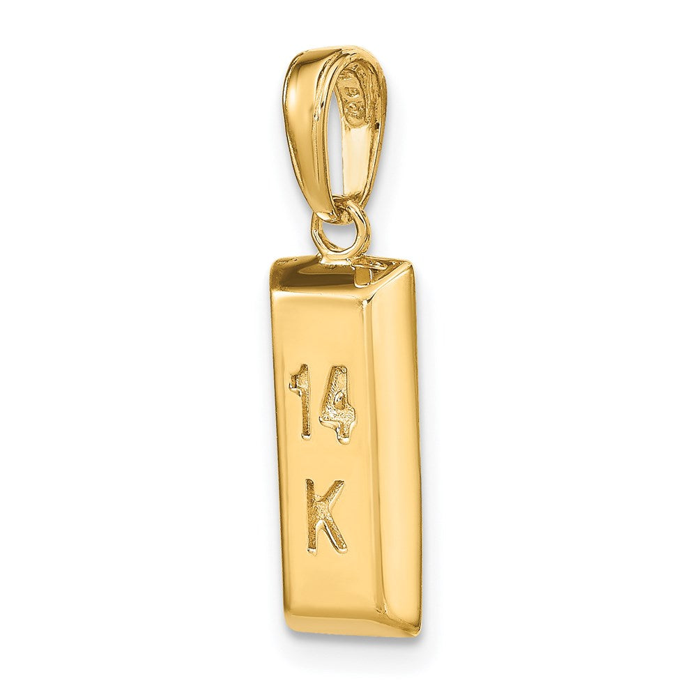 14k 3D Gold Bar Pendant - Product Photo