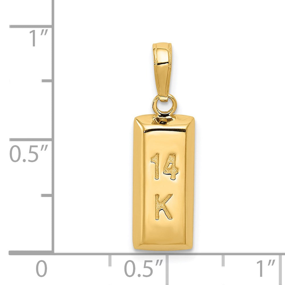 14k 3D Gold Bar Pendant - Product Photo