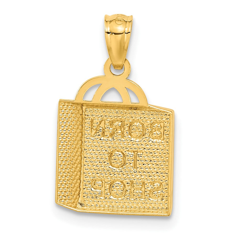 14K Shopping Bag w/BORN TO SHOP Pendant - Product Photo
